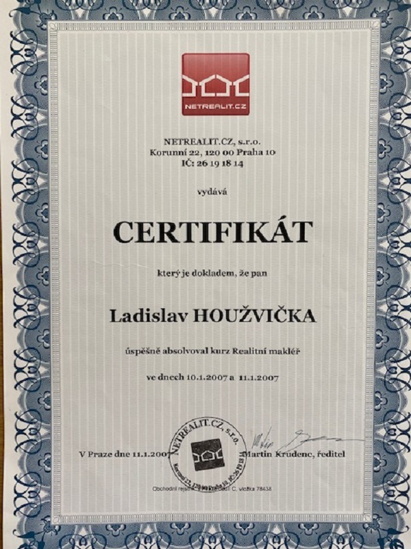 certifikát 2007